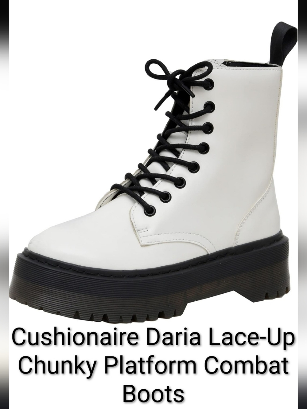 Cushionaire Daria Lace-Up Chunky Platform Combat Boots Womens 7.5 NEW - Picture 1 of 10